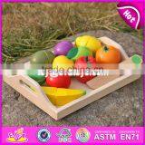 Pretend Play Kitchen Toys Wooden Cutting Fruit Set for Children W10B185 thumbnail-2