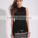 WOMEN'S SUMMER CHIFFON BLACK SLEEVELESS TOP thumbnail-1
