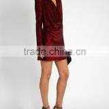 Color Changing Sequins-embellished Fabric Cowl-neck Silk Mini Dress Latest Dress Designs Photos HSD5616 thumbnail-4