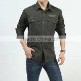 Military Style Dress Shirt Men's Casual Military Shirt thumbnail-2