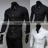 Man Fashion Formal Casual Long Sleeve Slim Fit Dress Shirts for Men MOQ 10PCS thumbnail-1