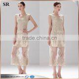 Lady's Mesh Embroidery Long Lace Dress thumbnail-2
