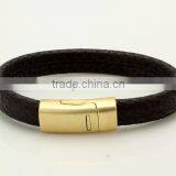Mens Snake Leather Bracelets,PU Leather Bracelets,custom Logo Magnetic Bracelet thumbnail-2