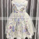 Factory baby frock design pictures Wholesale kids clothing Floral girl tutu party dress