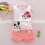 Cotton Sleeveless Vest Girl Shorts Suit thumbnail-3