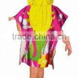 Adults and Childrens Hooded Poncho Beach Robe Towelling Velour Printing thumbnail-5
