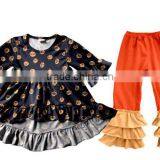 Fashion Baby Halloween Outfit Fall Baby Girls Outfit Girls Stripes Ruffle Pant Outfit Child Clothing Set Kids Clothes thumbnail-3