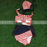 2-6 Years Old Girls Girls Swim Suit 4 Pieces Red Stripes Anchor Bathing Suit Girls Summer Clothing Boutique Clothes Swimwear thumbnail-1