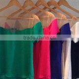 Gauze Stiching Chiffon Short Sleeve Blouse Summer New Design Blouse thumbnail-2