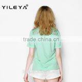 High Fashion Summer Short Sleeve Lace Printed Designed Crochet Top Fashion Blouses 2015, Design Short Sleeves Elegant Blouses thumbnail-2