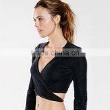 Women's Yoga Wear Long Sleeve Front Cross Back Lacing t Shirt thumbnail-1
