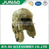 Wholesale Trapper Hat Gunuine Rabbit Skin With Waterproof Cloth Shell Snow Winer Hat Earflap Hat