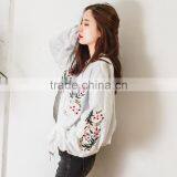 B22676A Korea Fashion Women Baseball Uniform Coat Embroidered Jacket Windbreaker Jacket thumbnail-3