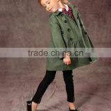 Latest Fashion Firls Clothing Double Buckle Long Sleeve Girls Trench Coat thumbnail-5