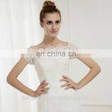 EBX-130W Wedding Gown Lace Mermaid off the Shoulder Short Sleeve Wedding Dress thumbnail-3