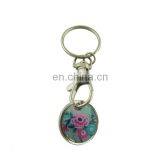 Custom Metal Printed With Epoxy Own Design Keyring Holder Trolley Token