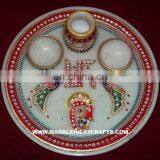 Decorative Marble Plate With Gold Painting, Corporate Gift thumbnail-1