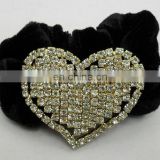 Fashion heart rhinestone crystal elastic hairband for women