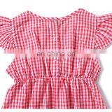 2019 Newborn Toddler Outfits Flying Sleeve Bow Plaid Romper Summer Girls Romper thumbnail-5