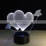 3D Night Light Lamp LOVE Heart Christmas Valentine's Day Gift for Lover thumbnail-6