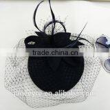 Wholesale Fascinator Pillbox Felt Wool Hat With Veil thumbnail-4