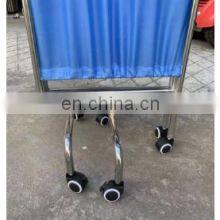 High Quality Portable 4 Folding Stainless Steel Frame 3-part Waterproof Movable Hospital Medical Ward Screen thumbnail-5