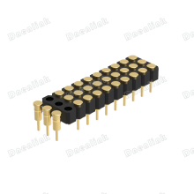 Dnenlink 2.54mm Pitch Triple RowH2.5mm Plane Contact Straight Female Header DIP Type PogoPin Header thumbnail-1