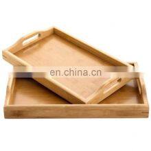 Best Selling Serving Tray Bamboo Wooden Tray With Handles Great for Dinner Trays