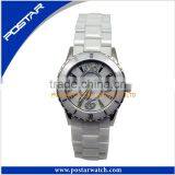 Black White Ceramic Strap Summer Watch With Round Sharp Case thumbnail-1