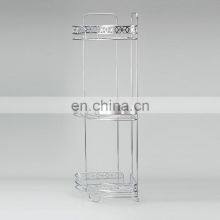 Factory Diamond Series Modern Design Iron Wire 3 Tier Standing Bathroom Storage Caddy Corner Shelf thumbnail-3