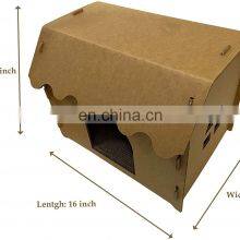 Custom Cat Furniture Cave Condo Cat Bed Scratching Board With Catnip Cat Corrugated Cardboard Scratcher House thumbnail-5