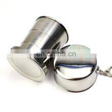 75ml/150ml/250ml Stainless Steel Folding Cup Portable Outdoor Travel Camping Telescopic Cup With Keychain Water Coffee Handcup thumbnail-3