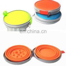 Private Label 2021 Designer Foldable Food Plastic Portable Travel Dog Slow Feeder Bowl thumbnail-4