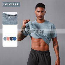 Custom Men Gym Short Sleeve Quick Dry Sports Tshirts Breathable Slim Casual Tops thumbnail-1