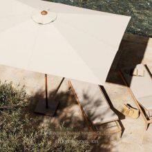 Solid Wood Furniture Umbrella Suitable for Hotels, Restaurants and Cafes. Outdoor Rectangular Teak Patio Umbrella thumbnail-5