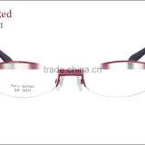 Fashion Style Women Metal Half Frame Eyeglasses Frame With Pattern Temple With Clear Lenses thumbnail-3
