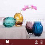 Casamotion Shiny European Small Diamond Amber Color Handmade Glass Flower Vase thumbnail-4