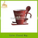 Ceramic Travel Mug, Travel Coffee Mug With Spoon LJ-4187 thumbnail-3