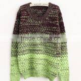 Gradual Blending Loose Round Neck Sweater Hedging Women Pullover thumbnail-4