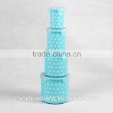 PP Food Grade Round Shape Storage Container Set BPA Free Polka Dot Food Container Lunch Box Set of 4 thumbnail-2