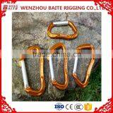 Golden Aluminum Embossed Snap Hook,Outdoor Sports S Hook Carabiner With Snap Hook Breakign Load 2200kg For Climbing Use thumbnail-1