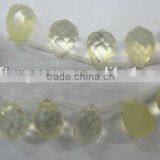 Yellow Quartz Faceted Teardrops Crystal Teardrop thumbnail-1