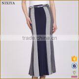 Color Block Long Maxi Skirt Muslim 2016 Fashion Summer Skirt thumbnail-1