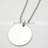 Blank Round Disk Pendant Fashion Ball Chain Necklace thumbnail-1