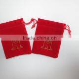 Feb. New Promotional Red Customized Suede Ring Pouch/bag With Logo Printed thumbnail-2