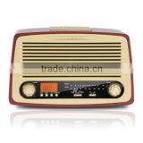 Best Home Audio Retro Wooden AM FM Radio Vintage Radio With USB/SD Player thumbnail-2