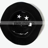 2014 Fashion Black 3d Stars Embroidery Folded Bucket Hat thumbnail-5