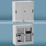 Glass Door Steel Book Cabinet/sliding Door Metal Book Cabinet /full High Office Storage Book Cabinet thumbnail-3