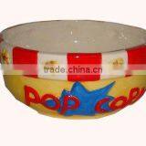 Handpainted Ceramic Popcorn Bowl