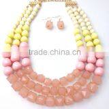 2015 New Fashion Round Square Combination Beads Necklace Women Jewelry Wholesale thumbnail-5